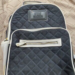 Steve Madden Women's Black & White Inner Pocket Adjustable Strap Backpack